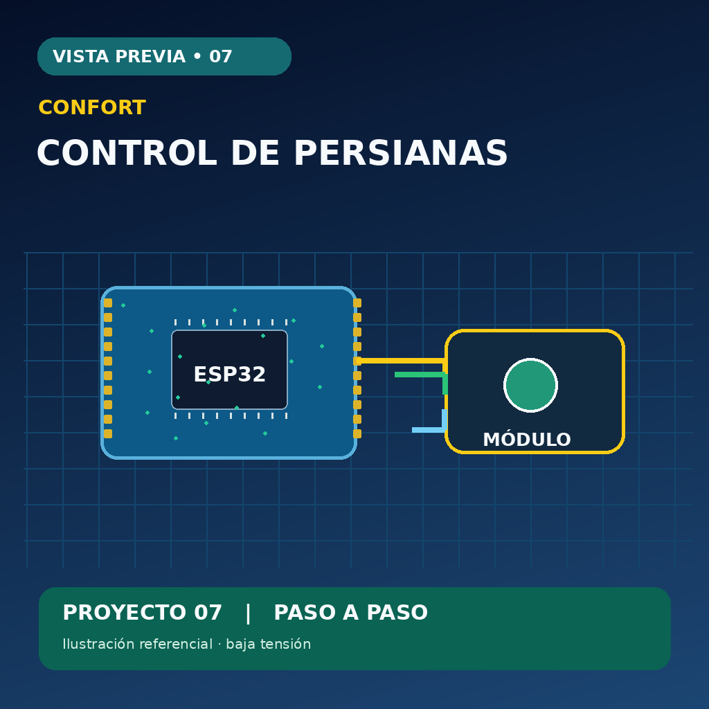 Ilustración conceptual: Proyecto 7 de automatización del hogar con Arduino y ESP32