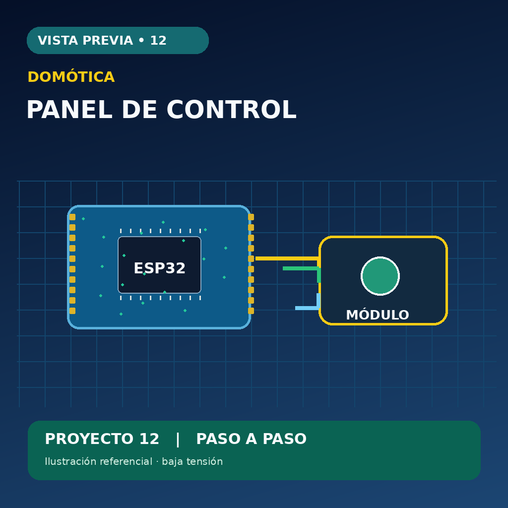 Ilustración conceptual: Proyecto 12 de automatización del hogar con Arduino y ESP32